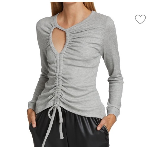 LNA Tops - LNA Cherry Drawstring Thermal Top Size S Gray